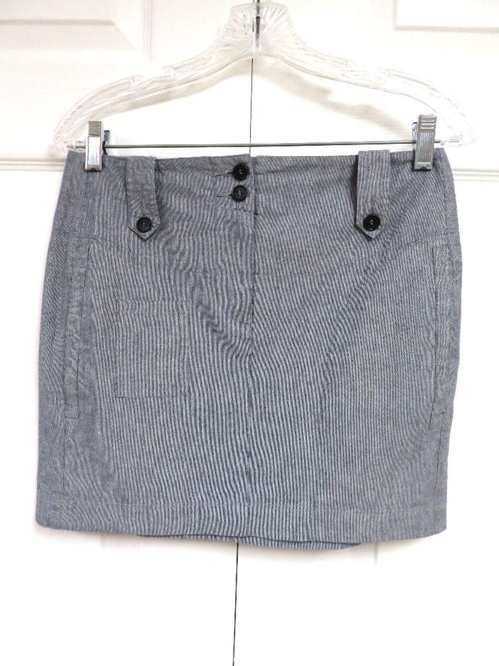 Theory Blue/Gray Cotton Mini Skirt Size 0